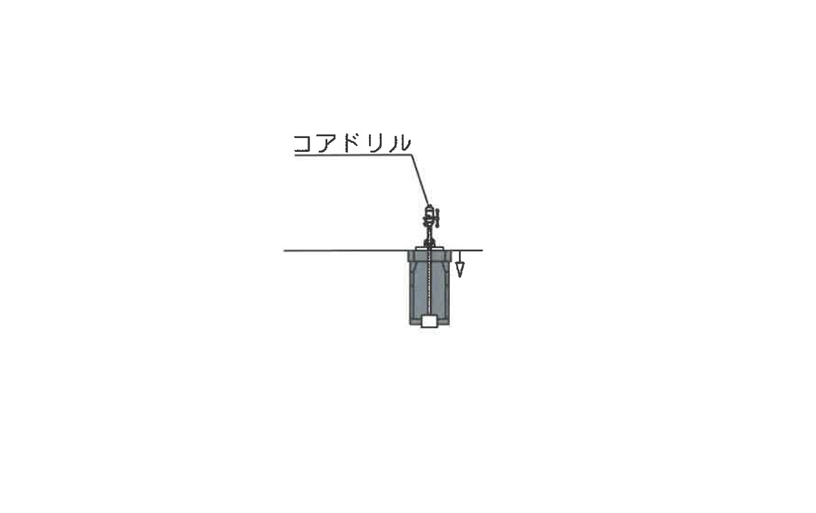 ②集水ます底版削孔